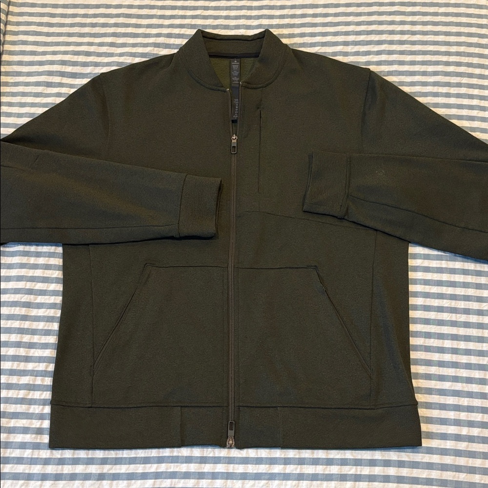lululemon City Sweat Men's Forest Green Zip-Up sweatshirt, Size (L). Men/unisex.